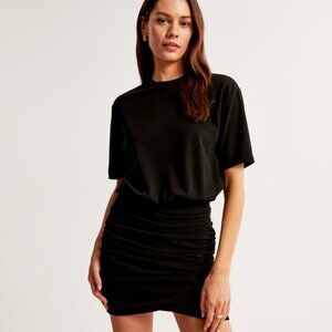 Abercrombie and Fitch Ruched Wrap Dress, Cream L